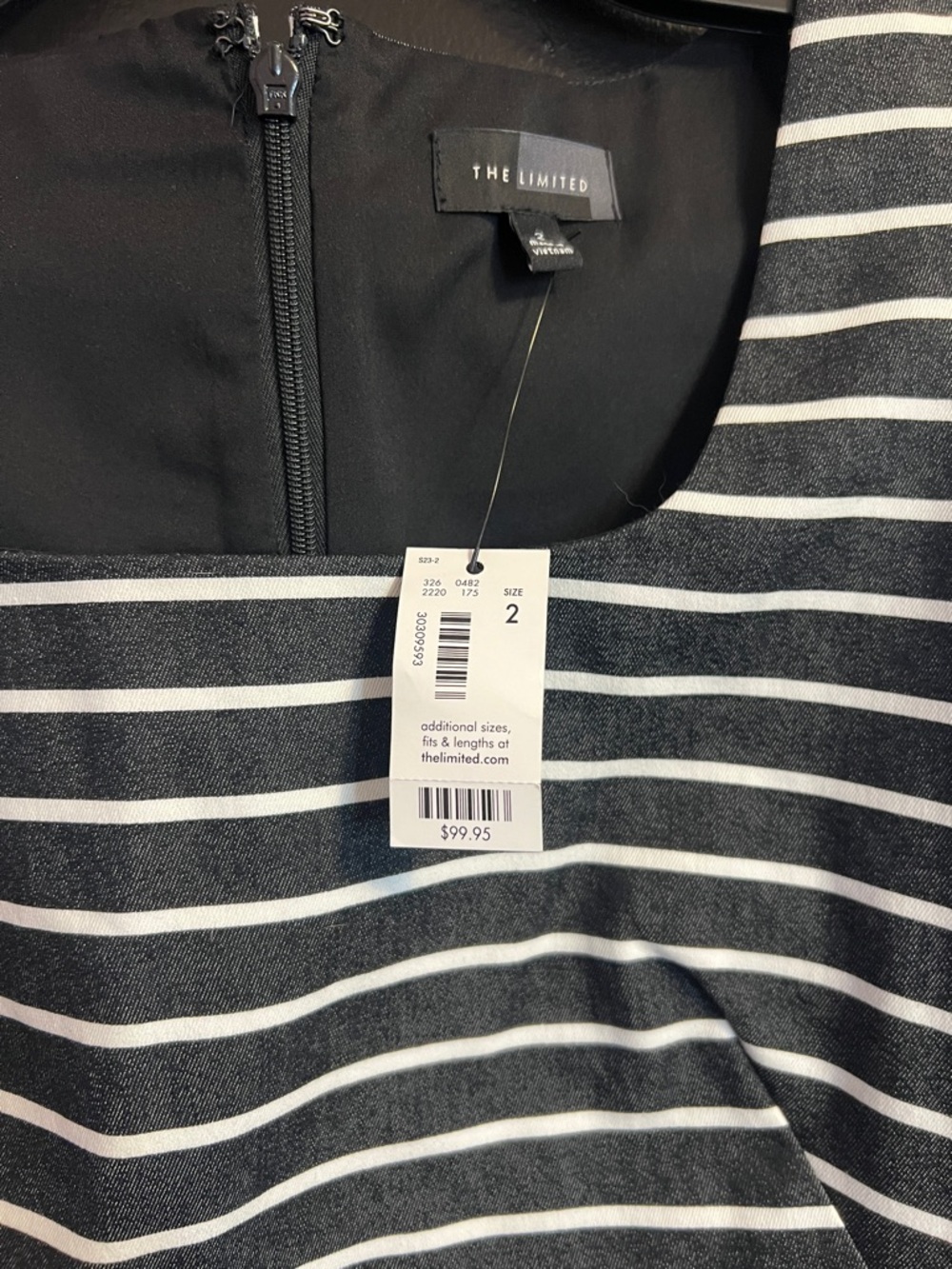 The Limited Black and White Striped Midi Sheath Dress - Picture 3 of 4